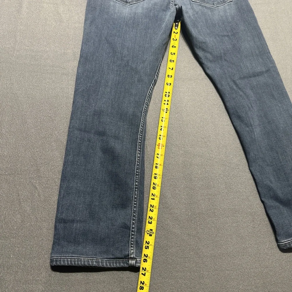 Men's Paige Federal Slim Straight Jeans Graham Dark Blue Size 34 (Measure 34x27)